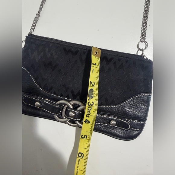 Wilsons Leather Vintage Crossbody Elegant Black Chain Strap Clutch
